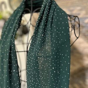 Elegant Green Scarf with Silver Accents